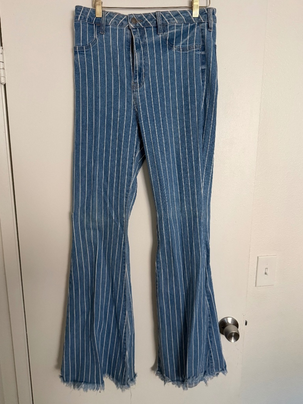 Pinstripe Stretchy flair pants
